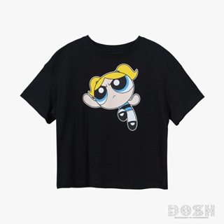 DOSH GIRLS CROPPED T-SHIRTS POWERPUFF GIRLS เสื้อยืดทรงครอป เด็กผู้หญิง 9DPGGT1001-BL