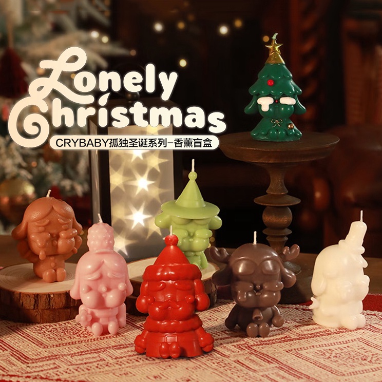 (ยกกล่อง) POPMART - CRYBABY Lonely Christmas Series - Aromatherapy Candle