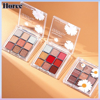 Horec Ruili แต่งหน้าโปร่งใส 9 สีอายแชโดว์ Matte Pearlescent Earth Color อายแชโดว์ Palette Jiugongge เครื่องสำอางความงามแต่งหน้า