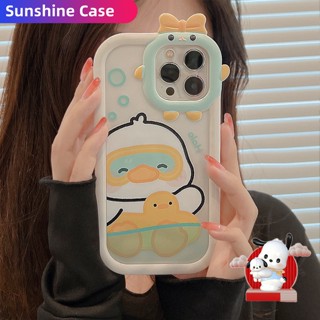 เคสโทรศัพท์มือถือ ลายการ์ตูนเป็ดว่ายน้ํา สําหรับ Samsung A04 A04s A13 A23 A12 A22 A32 A33 A53 A03 A03s A51 A52 A50 A50s A30s A51 A71 A72A73 A21s A02s M02s A31 A11 M12 M22 M32