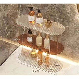 2/3ชั้นอะคริลิก Rack ห้องน้ำแต่งหน้า Organizer ถาดตกแต่ง Display Parfum ราวแขวนสิ่งของชั้นวาง1ชุดชั้นวางของอะคริลิค