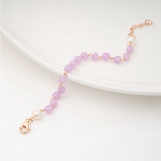 AR-Kang Collection***สร้อยข้อมือWhite Pearl, Grazy Agate(Purple Red) (เงินแท้92.5%)