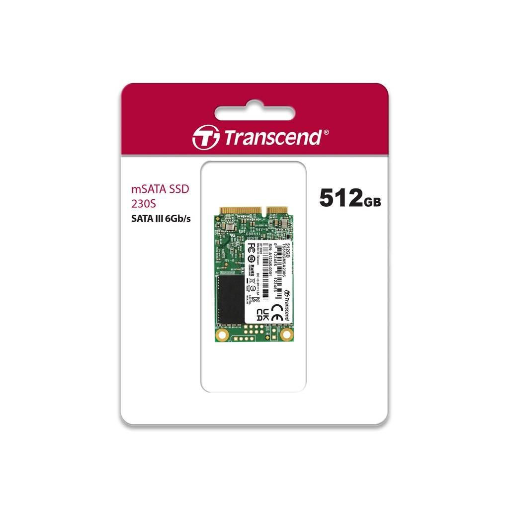 Transcend mSATA SSD 230S : 512 GB :MSA230S(R max 560 MB/s / W max 500 MB/s)  รับประกัน 3 ปี -มีใบกำกับภาษี-TS512GMSA230S