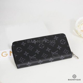 NEW LOUIS VUITTON ZIPPY WALLET LONG ECLIPSE MONOGRAM CANVAS SHW MICROCHIP