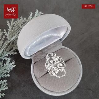 MT แหวนเงินแท้ ดอกไม้ ไซส์: 56 Solid 925 Sterling Silver Ring (sr174) MT Jewelry มณีธารา