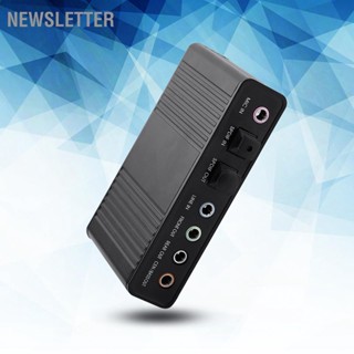 BNewsletter อะแดปเตอร์การ์ดเสียงออปติคอล Usb ภายนอก Spdif 6 ช่อง สําหรับ Pc