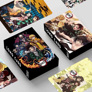 โฟโต้การ์ด พิมพ์ลาย Demon Slayer Tanjirou Nezuko Zenitsu Inosuke แบบสองด้าน จํานวน 30 ชิ้น ต่อกล่อง