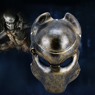 Hat หมวก Mask The Predator เดอะ พรีเดเตอร์ คนไม่ใช่คน สยองขวัญ สีทอง เอเลียน ฮาโลวีน วัสดุ ไฟเบอร์กลาส Fiberglass