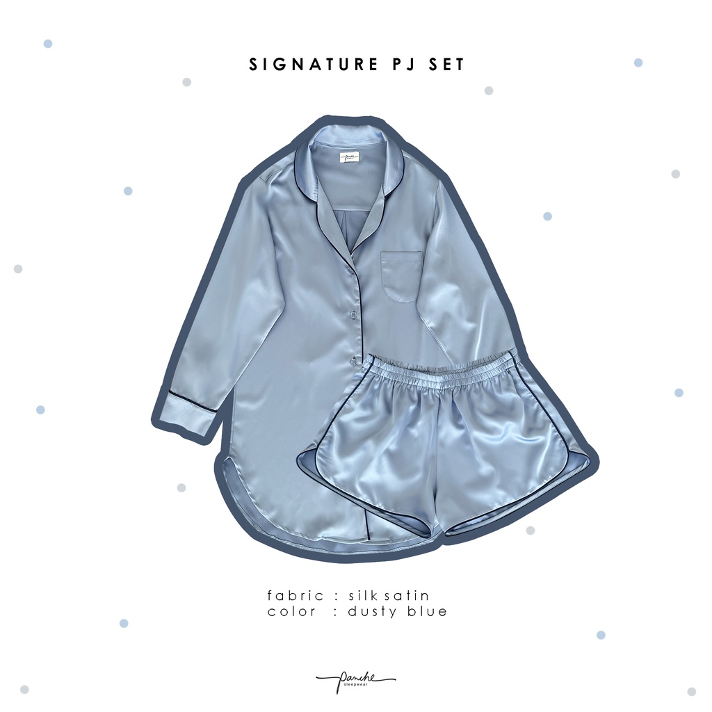 Panche.Sleepwear -  ชุดนอนรุ่น Signature สี Dusty Blue