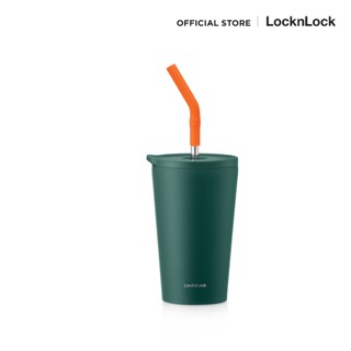 LocknLock แก้วน้ำเก็บอุณหภูมิ Straw Vacuum Coldcup รุ่น LHC430 สีเขียว