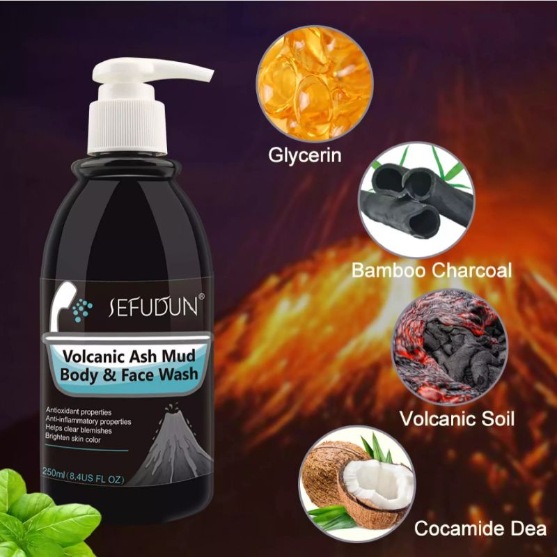 Sefudun_Volcano_Ash_Mud_Body&face_washครีมอาบน้ำผิวขาวโคลนภูเขาไฟแค่อาบก้อขาวได้!!