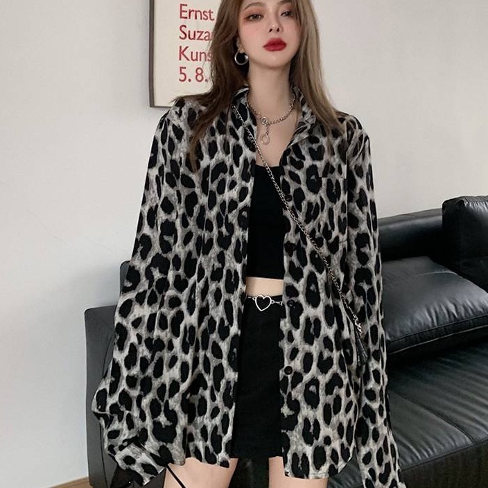 P01🐯เชิ้ตลายเสือแขนยาวสาวอวบ อกใหญ่ 32-62 นิ้ว🔥ใส่ทำงานสวยมาก ใส่เที่ยวก็เริ่ด