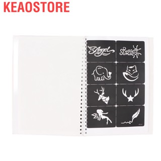 Keaostore 10 Pages Tattoos Stencil Album Portable Men Women Body Art Pattern Temporary