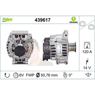 439617 ไดชาร์จ Valeo รุ่น MINI N12 N16 (R55/R56/R57/R58) OE.12317615484