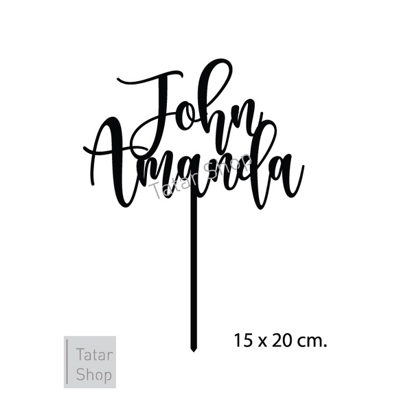 ป้ายชื่อปักเค้กงานแต่ง งานสั่งทำ