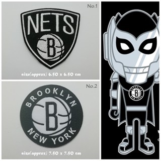 ฺBasketball ตัวรีดติดเสื้อ กีฬา อเมริกันฟุตบอล ทีม Brooklyn Nets ตกแต่งเสื้อผ้า หมวก กระเป๋า Embroidered Iron On