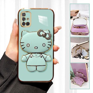 เคสโทรศัพท์มือถือแบบนิ่ม กันกระแทก ลายแมวเฮลโลคิตตี้ พร้อมที่ตั้งวาง สําหรับ Samsung Galaxy A71