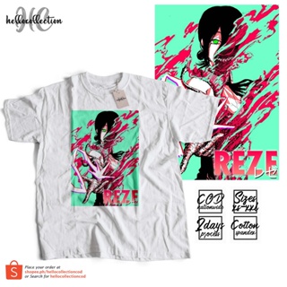 เสื้อยืดสีขาว Anime Shirt Chainsaw Man - Reze Half Transformเสื้อยืด เสื้อยืดสีพื้น_45