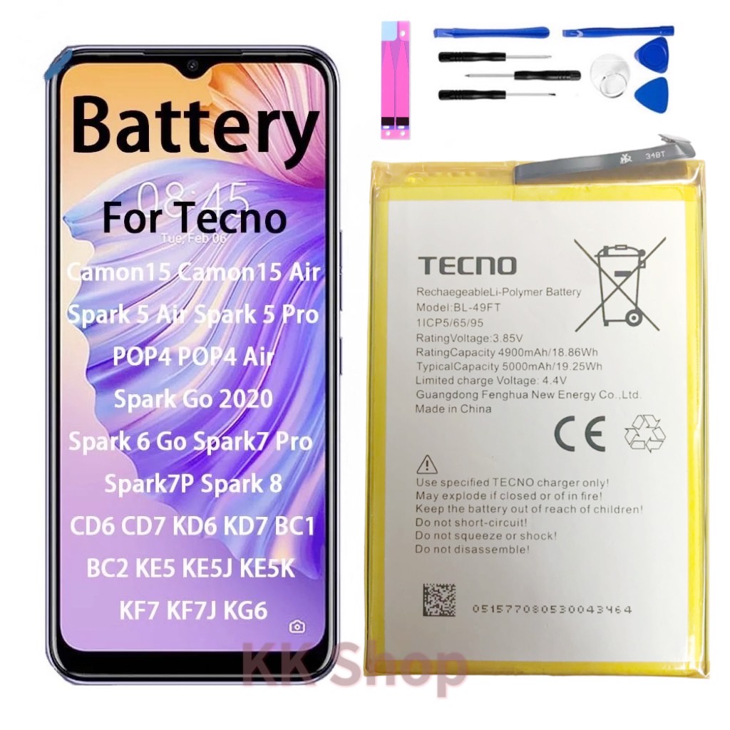 แบตเตอรี่ Tecno Spark 5 Air (BL-49FT) แบต Tecno Spark 5 Air / CD7 KD6A BC2 KE5 KD7 KE5J KE5K Battery