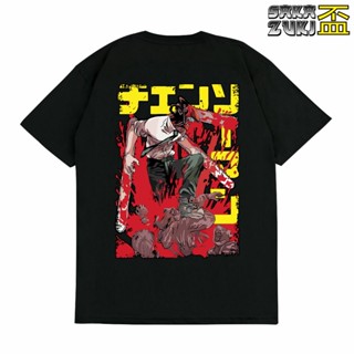 【cotton Tshirts👕】เสื้อยืดโอเวอร์ไซส์เสื้อยืด ลายอนิเมะ Sakazuki CHAINSAWMAN CHAINSAW MAN DENJI S-3XL