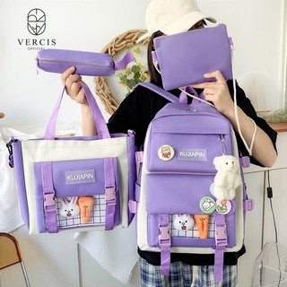 tas sekolah anak perempuan 4in 1 tas ransel anak SD SMP SMA tas ransel korea fashion bag school