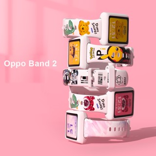 สายนาฬิกาข้อมือ TPU พิมพ์ลายการ์ตูน อุปกรณ์เสริม สําหรับ OPPO Band 2 OPPO Band2