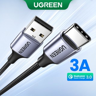 Ugreen 3A Type C USB C สายชาร์จเร็ว สายข้อมูลไนลอนถัก สําหรับ Samsung Galaxy S9 / Xiaomi Realme