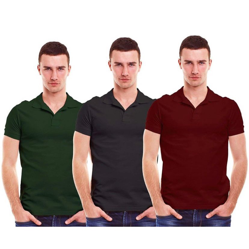 PACK OF 3 PIECES STYLISH PREMIUM COTTON COLLAR SHIRT