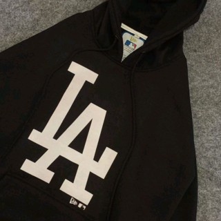 เสื้อกันหนาว มีฮู้ด ลายโลโก้ MLB x LA LOS ANGELES BIG BLACK&lt;Unk&gt; LABEL