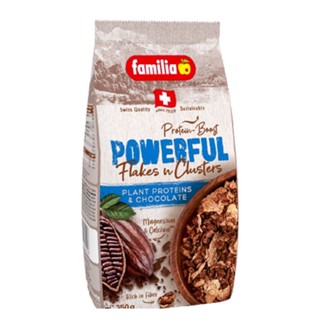 Familia Powerful Flakes Clusters Plant Proteins Chocolate 350g.Cereal Grains  อาหารเช้า ซีเรียล  กราโนล่า