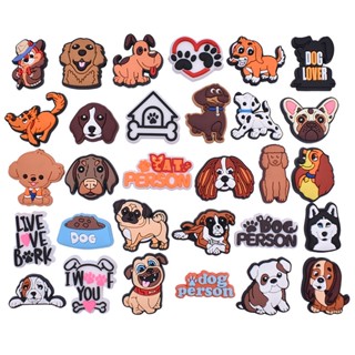 สัตว์น่ารัก Croc Jibitz Charm การ์ตูน Shih Tzu Husky ตกแต่งรองเท้าหัวเข็มขัด French Bulldog Jibbit Chihuahua Jibits Crocks สําหรับเด็ก อุปกรณ์เสริมรองเท้า