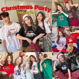 🎅 (Basic.summer) เสื้อยืด เสื้อโอเวอร์ไซส์ Comfy cotton - christmas party (พร้อมส่ง)