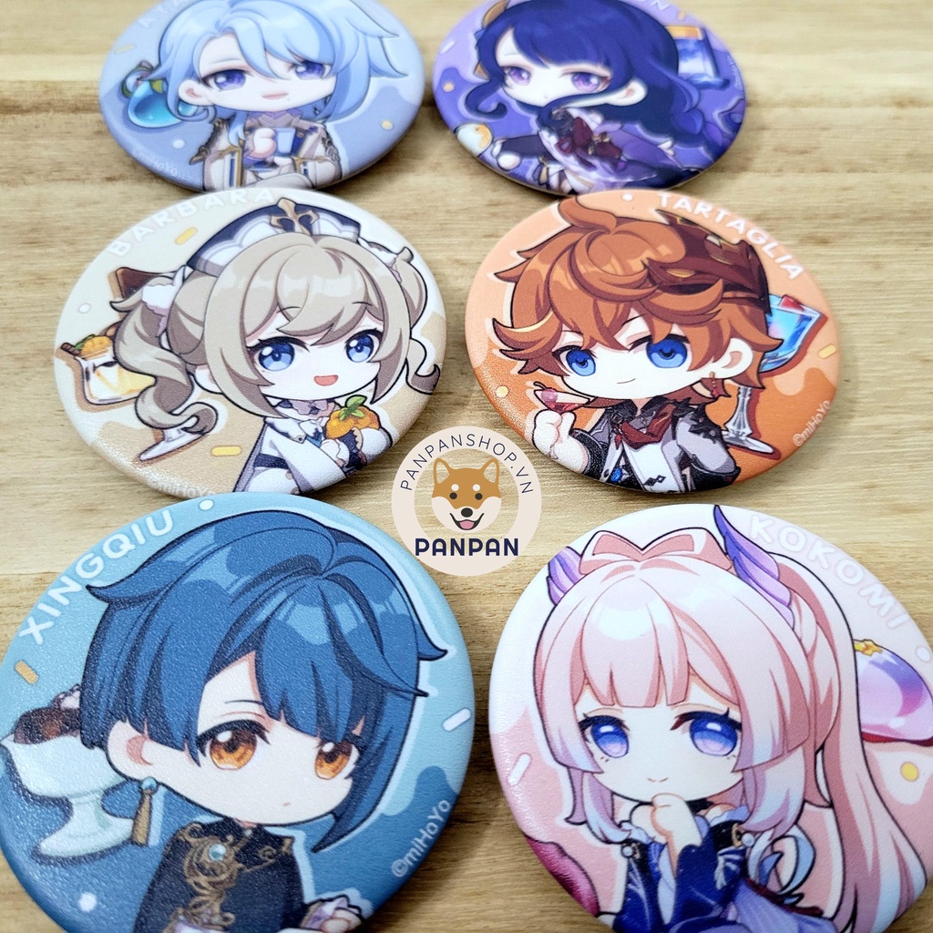 Genshin Impact Chibi cafe Badge (6CM)