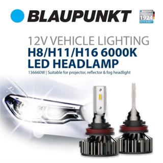 BLAUPUNKT หลอดไฟหน้ารถยนต์ ขั้ว H8/H11/H16 LED HEADLAMP VEHICLE LIGHTING 6000K [2 หลอด]