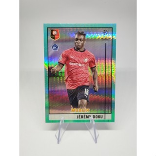 JEREMY DOKU RC 2020-21 Topps Merlin UEFA Aqua Prism Refractor RC Rookie Card