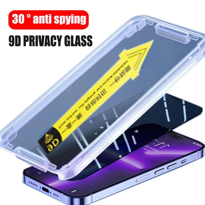 Anti Spy ป้องกันความเป็นส่วนตัวกระจกนิรภัยป้องกันหน้าจอฟิล์มสําหรับ iPhone 16 15 14 13 12 11 Pro Max 15 14 Plus 13 12 Mini 7 8Plus คลุมทั้งหมดขี้เกียจฟิล์ม Artifact