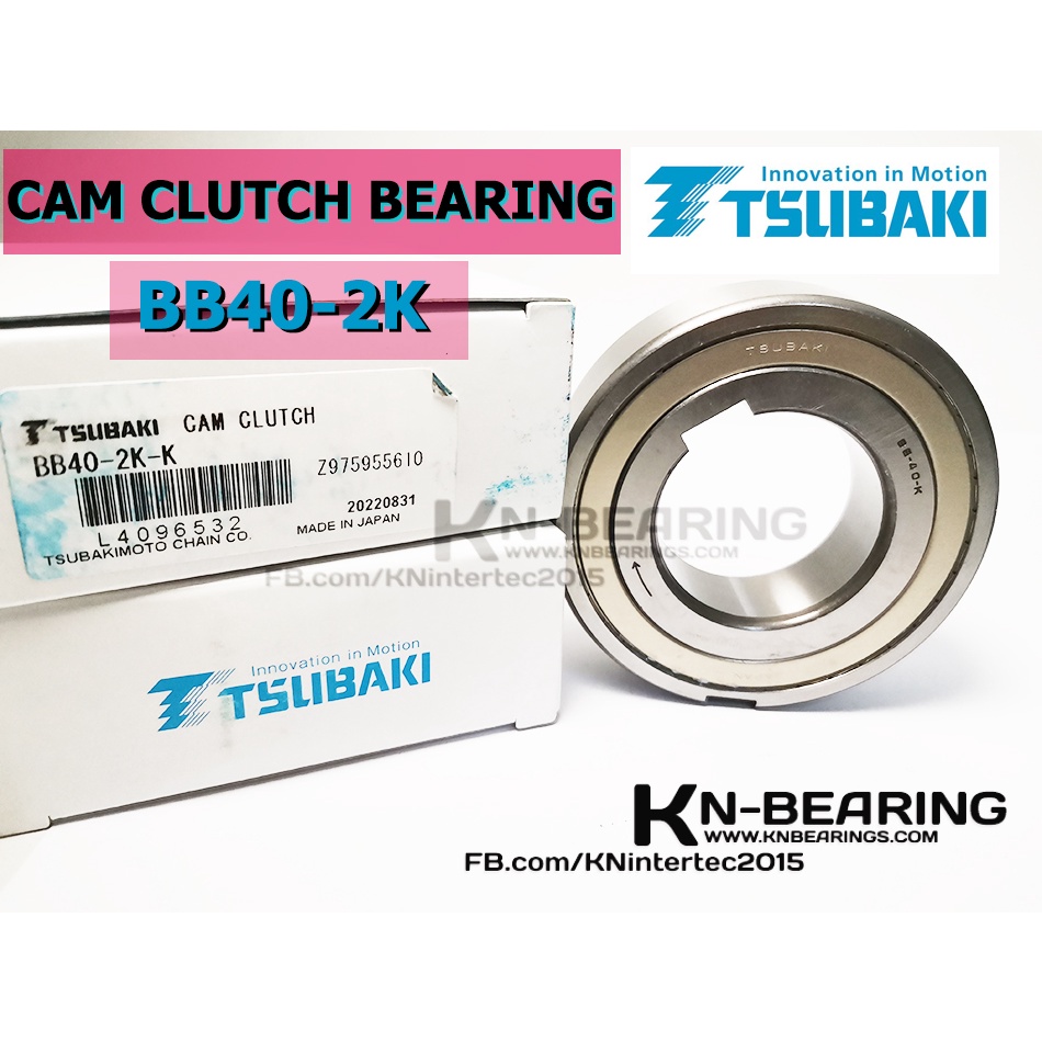 (ราคาต่อตลับ)BB40-2K-K  ยี่ห้อ TSUBAKI แท้ BB40-K ลูกปืนวันเวย์ 2ร่องลิ่ม CAM Cluch 40*80*22 ล่องลิ่มใน และ นอก