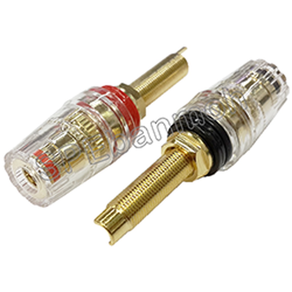 [ 1คู่ ] BDP-010L ไบดิ้งโพสใหญ่ ใส HIFI แกนยาว (Binding Post) Ø 4 mm 20 mm บานานาแจ็ค Banana Jack ปลั๊กกล้วยติดแท่น B...