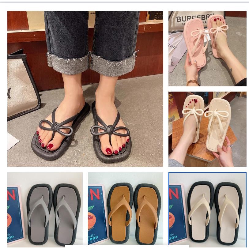 LGShoes รองเท้าแตะแฟชั่นหูหนีบสีพื้น สไตล์เกาหลี ปังปั๊วะ ราคาดีงาม สวมใส่สบายไม่เจ็บเท้า ใส่แล้วทุกคนต้องมอง