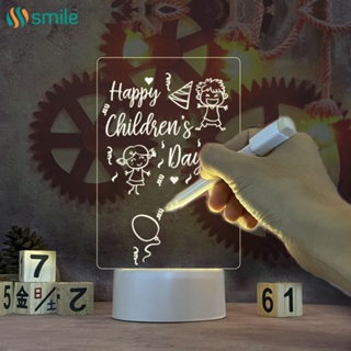 ღ Creative Led Night Light Usb Message Board With Erasable Pen Holiday Light With Pen Gift For Children Girlfriend Decoration Night Lamp Note Board