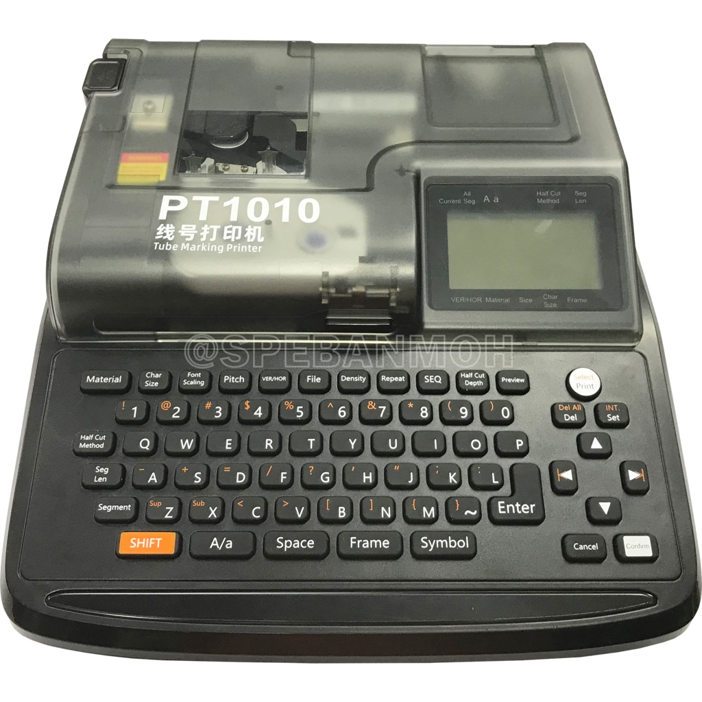 PT1010 เครื่องพิมพ์ปลอกสายไฟ PT-1010 เครื่องพิมพ์ท่อ Hot Mark สติกเกอร์ Tube Marking ท่อ PVC พิมพ์ฉล