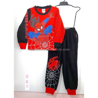 L-PJB-067-thb ชุดนอนเด็ก สีแดง ลายSpider Size-100 (3-4Y)