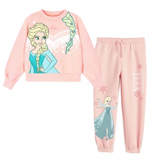 Disney Girl Frozen Elsa Sweater &amp; Long Pants - เสื้อสเวตเตอร์และกางเกงขายาวเด็กผู้หญิงลาย เอลซ่า โฟรเซ่น สินค้าลิขสิทธ์แท้100% characters studio