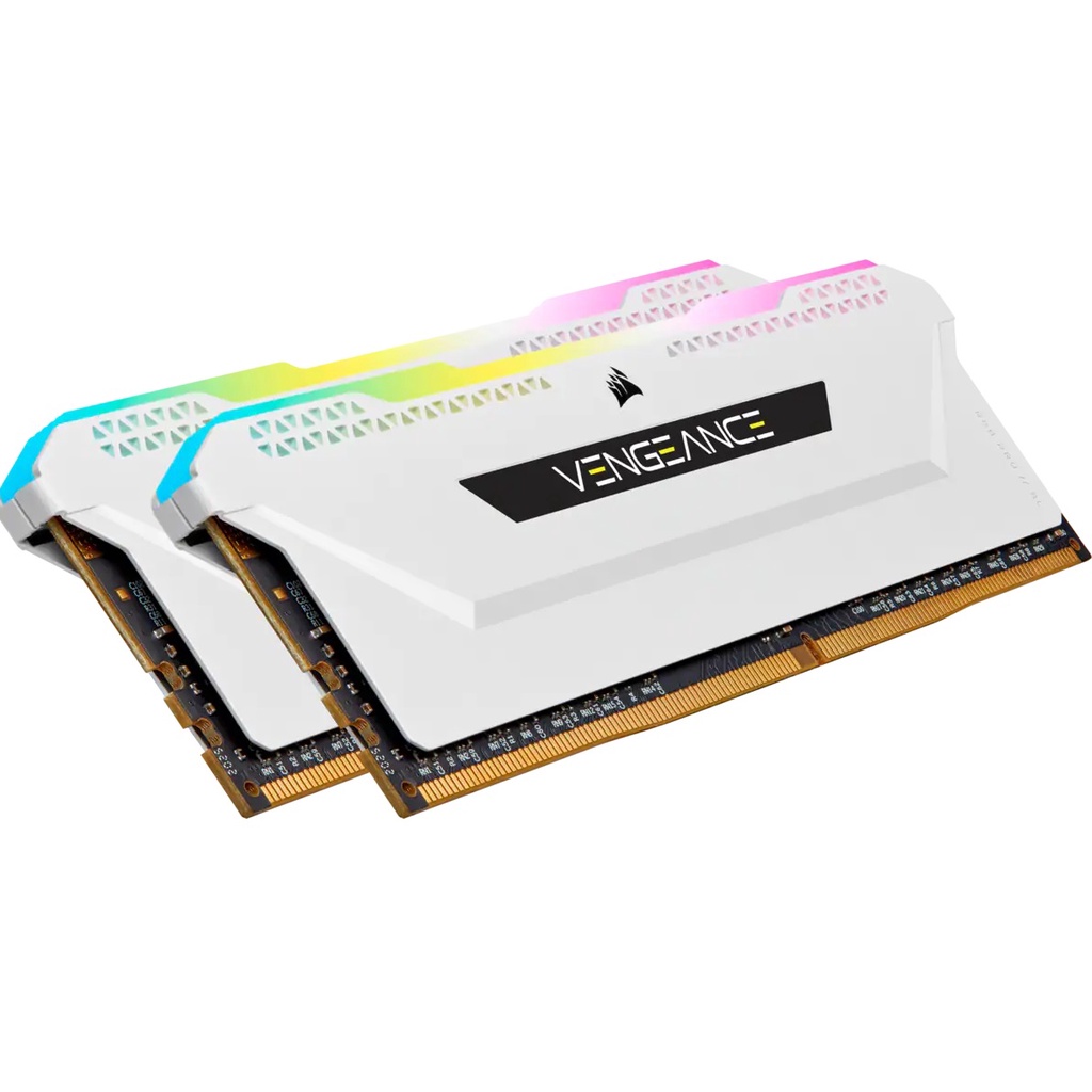 32GB (16GBx2) DDR4 3600MHz RAM (แรมพีซี) CORSIAR VENGEANCE RGB WHITE CMH32GX4M2D3600C18W