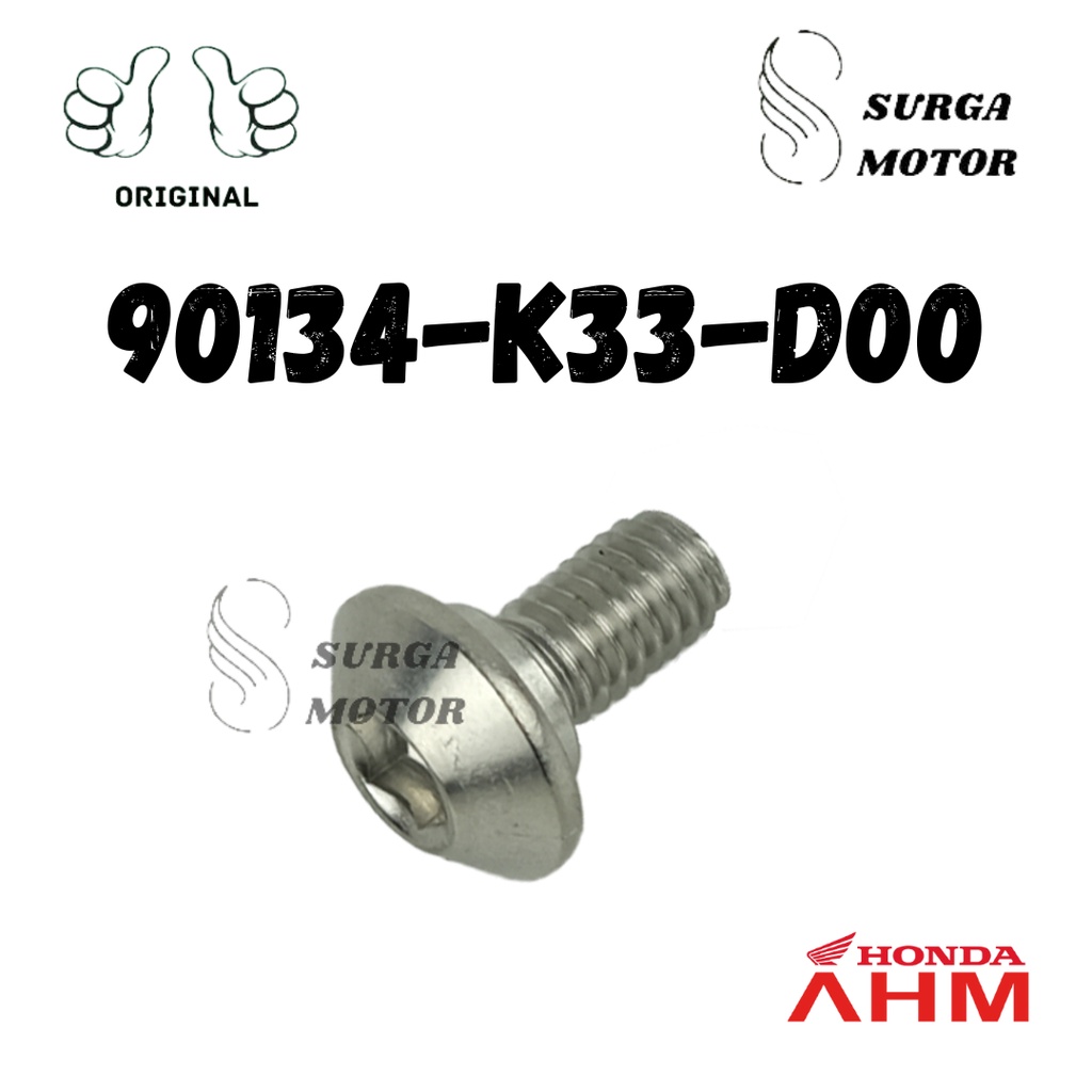 Bolt สกรู Pan 6X12 CBR 250R KYJ Sonic 150R 90134-K33-D00 Bolt Nut 6 x 12 CBR150R 150 R CBR250R 250 R