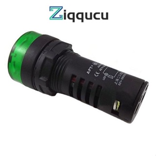 Ziqqucu ไฟสัญญาณบัซเซอร์ LED สีเขียว AD16-22SM AC DC 12V