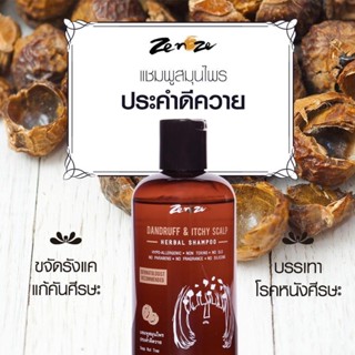 แชมพูขจัดรังแค แก้คันศีรษะ บรรเทาอาการคัน Zenze Herbal Shampoo สูตรประคำดีควาย✨