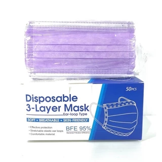 เเมสฟ้าเเละเเมสดำ​ เด็กเเละผู้ใหญ่ Face Mask หน้ากากอนามัย “ 1แพ๊ค/50ชิ้น” หนา 3 ชั้น)