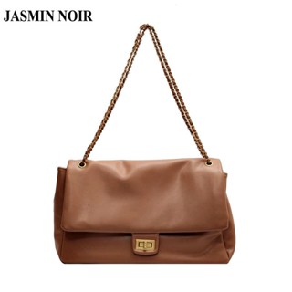 Jasmin NOIR กระเป๋าสะพายไหล่ กระเป๋าถือ หนัง PU แต่งสายโซ่คล้อง สําหรับสตรี