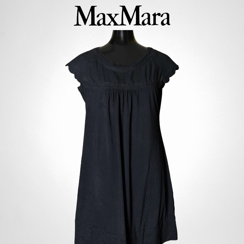 ❤️Max Mara เดรสผ้าคอตตอลสีดำแบรนด์ดัง ของแท้100%